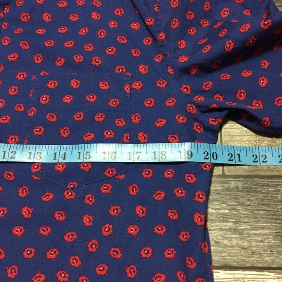 Bonobos slim fit floral button down shirt men’s M blue red 100% cotton - Picture 3 of 9